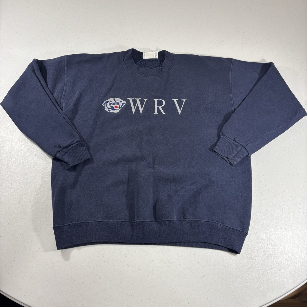 VTG WRV White River Valley Wolverines Indiana Lee Heavyweight Crewneck Sweater L